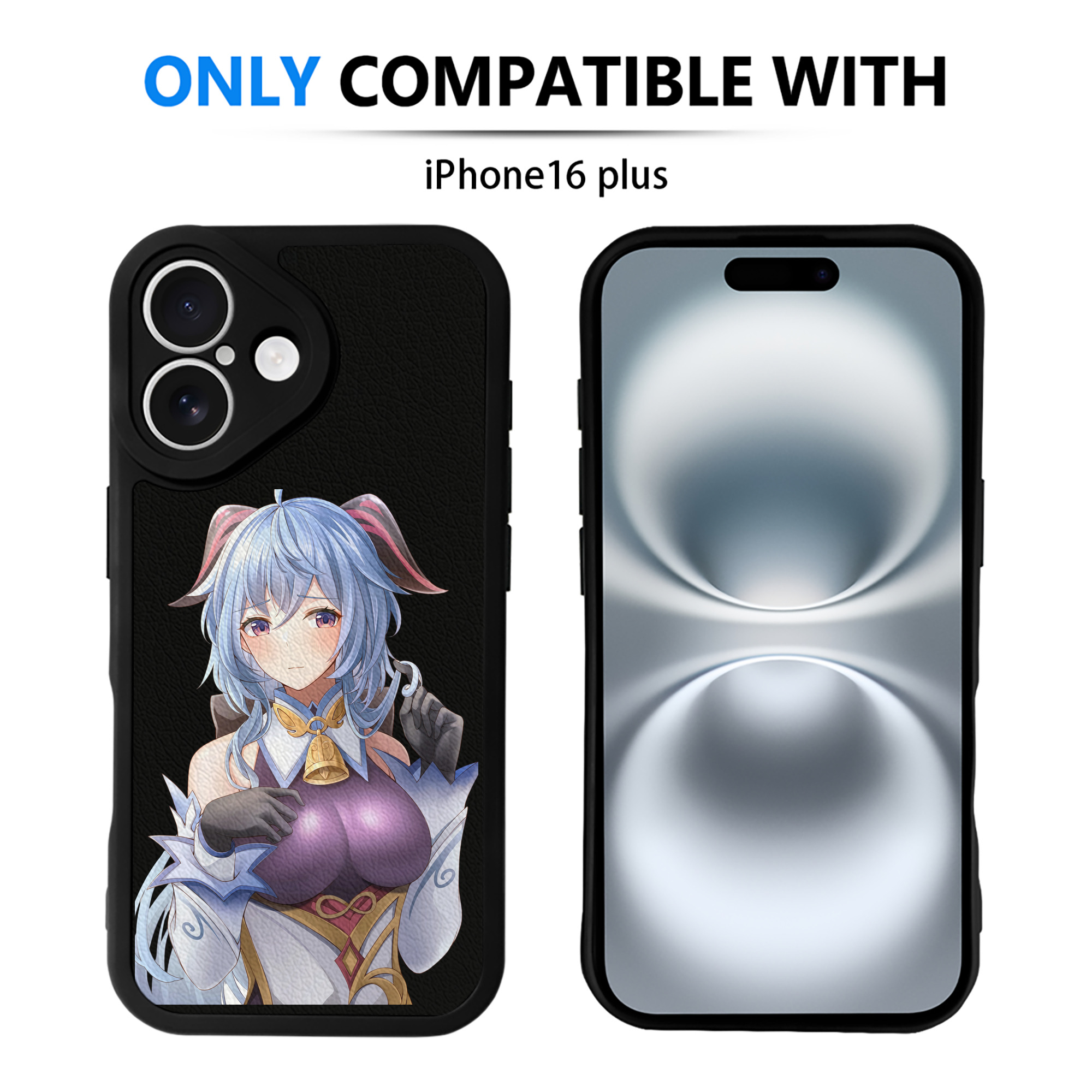 げんし神 甘雨 かんう genshin Ganyu 【iPhone 16シリーズ対応】シリコンスマホケース（レザー調） 材質：シリコン